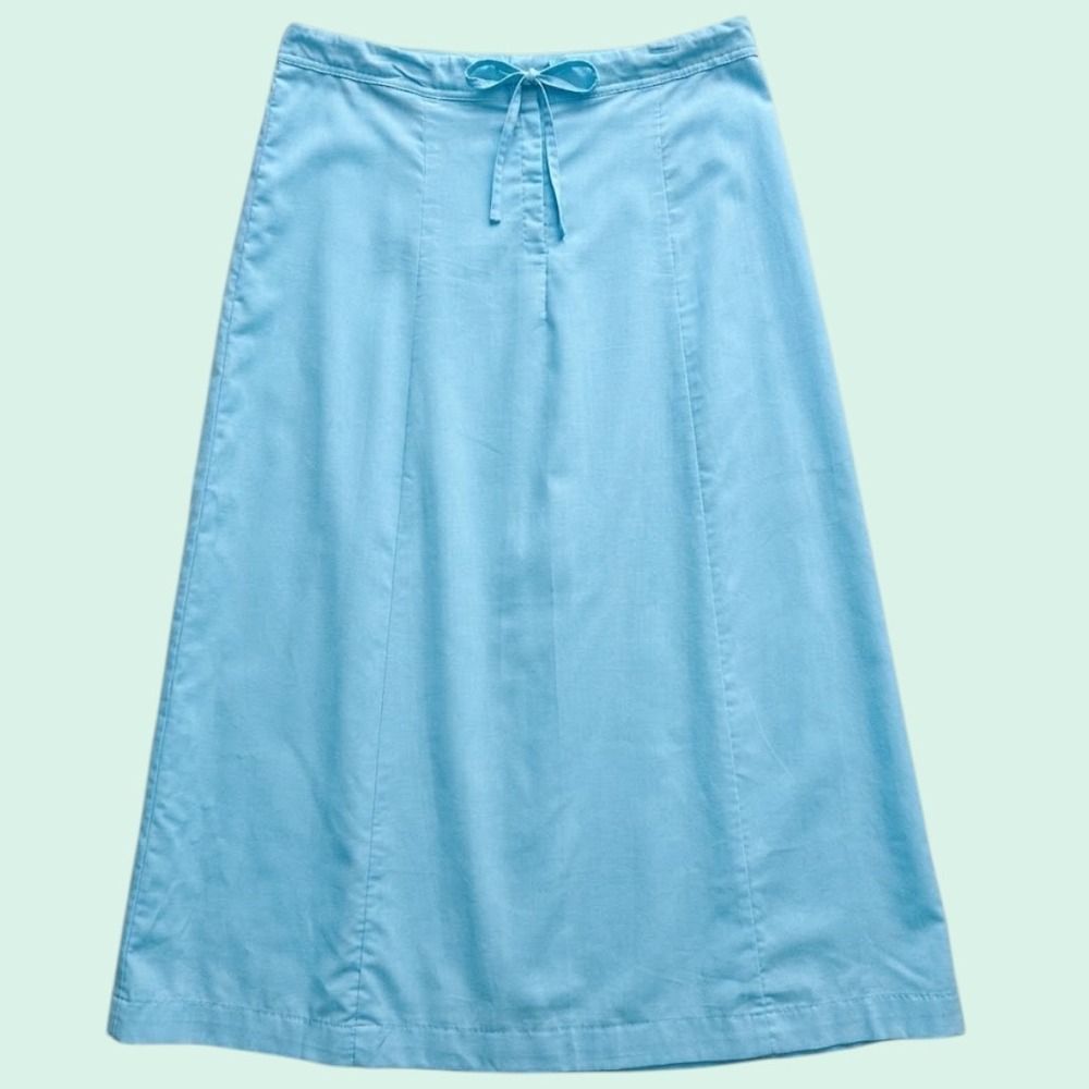 XL Handmade Light Blue Maxi Skirt Plus Size Pastel Cottagecore Modest Vintage